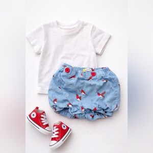 Mini Boden Robin bird Print Corduroy Bloomer Shorts – 2–3Y